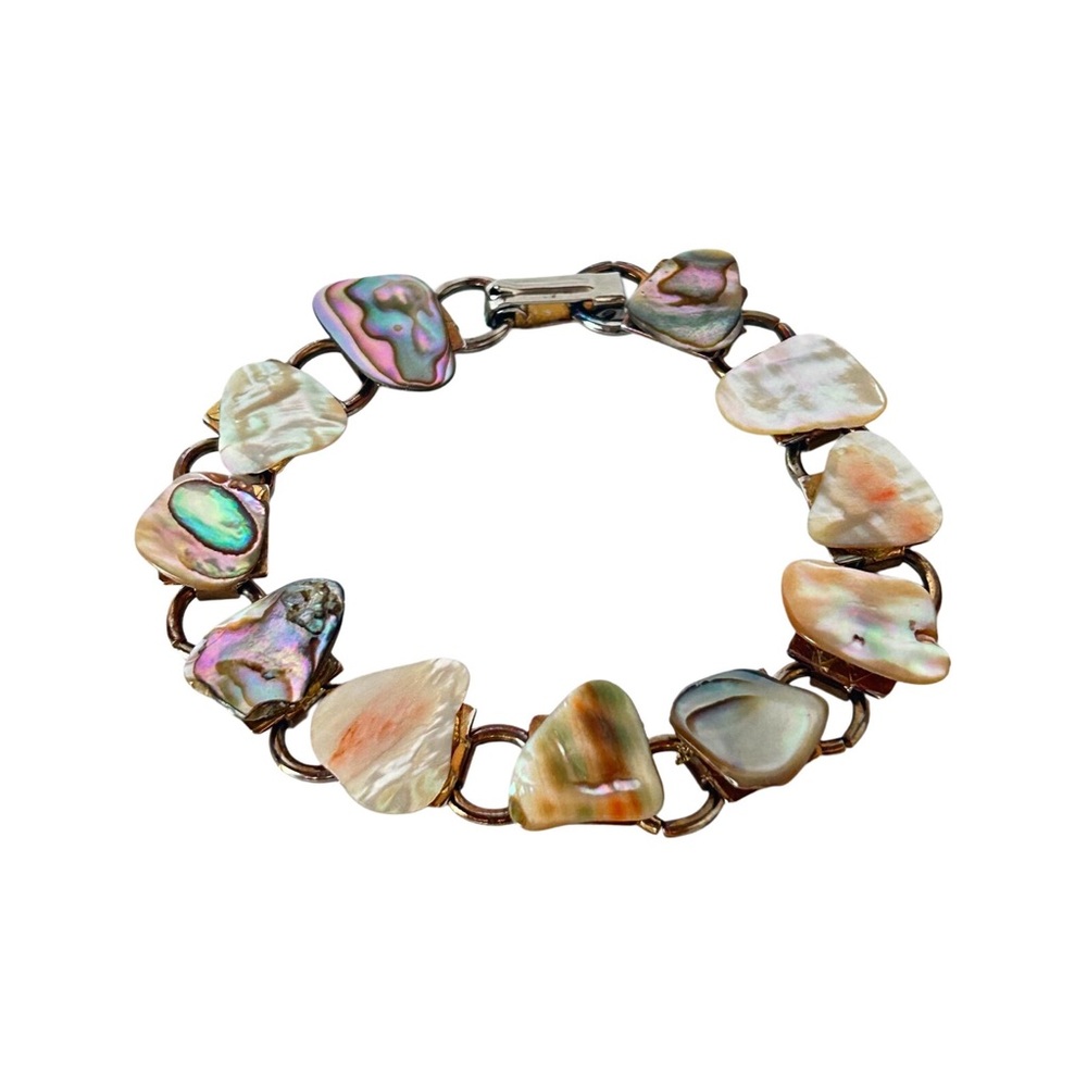 Vintage Abalone Mother of Pearl Linm Bracelet